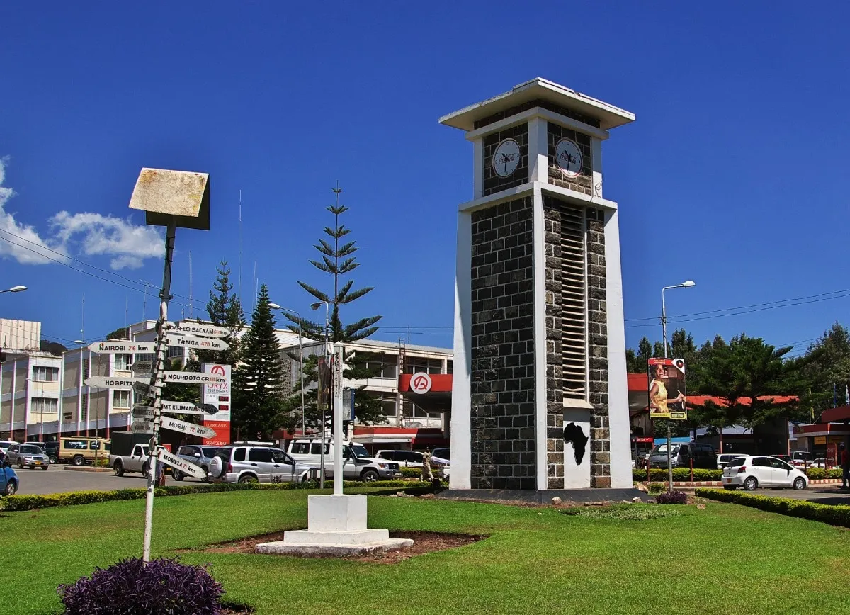 Arusha City skyline Mount Meru Tanzania