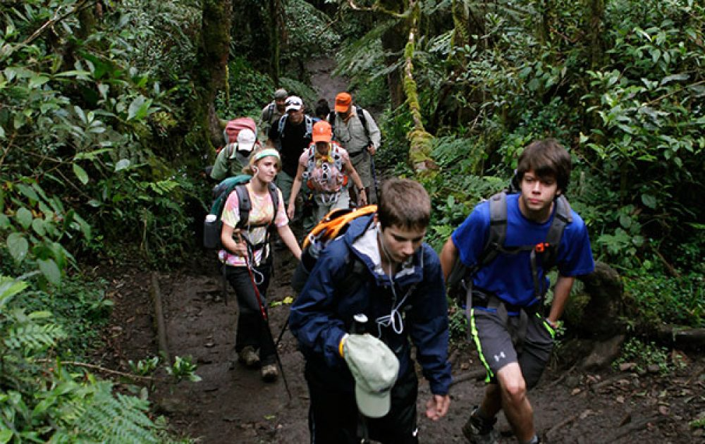 Hikers enjoying Kilimanjaro Marangu Route views