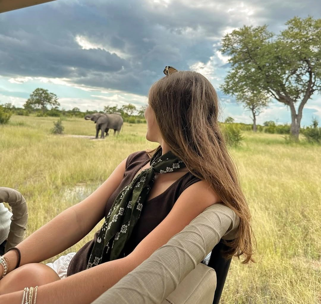 Luxury tented camp in the Serengeti at sunset